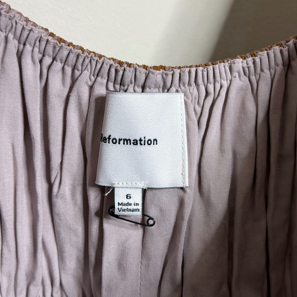 Reformation Rhett Midi Dress in Audrie Check - Picture 6 of 8